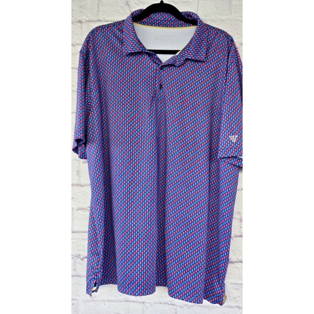 Maelreg Performance Polo Shirt Mens 2XL Golf Stretch Short Sleeve Ice pop Print